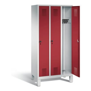 C+P Garderobenschrank Evolo, mit Füßen, 3 Abteile