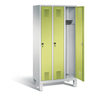 C+P Garderobenschrank Evolo, mit Füßen, 3 Abteile