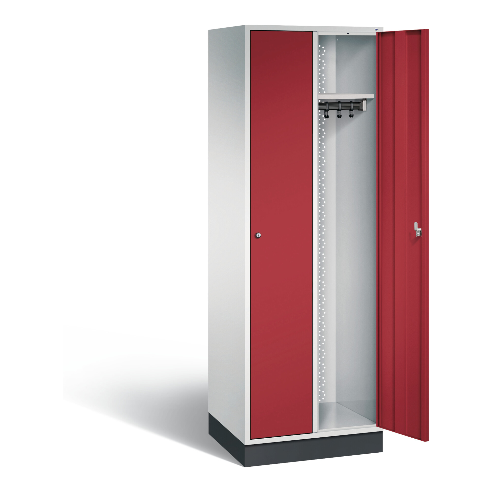 C+P Garderobenschrank Intro, H1950xB620xT490mm, Front Rubinrot, Korpus Lichtgrau (8170-201) ; C + P Möbelsysteme
