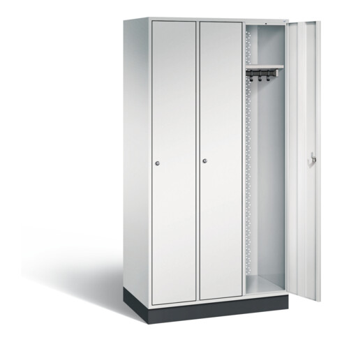 C+P Garderobenschrank Intro, H1950xB920xT490mm, Front Lichtgrau, Korpus Lichtgrau (8170-301)