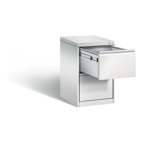 C+P Hängeregistraturschrank Acurado für Hängehefter DIN A4, 2 Schubladen, einbahnig Front Lichtgrau Korpus Lichtgrau