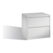 C+P Hängeregistraturschrank Acurado für Hängehefter DIN A4, 2 Schubladen, zweibahnig Front Lichtgrau Korpus Lichtgrau