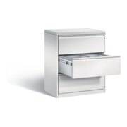 C+P Hängeregistraturschrank Acurado für Hängehefter DIN A4, 3 Schubladen, zweibahnig Front Lichtgrau Korpus Lichtgrau