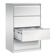 C+P Hängeregistraturschrank Acurado für Hängehefter DIN A4, 4 Schubladen, zweibahnig Front Lichtgrau Korpus Lichtgrau