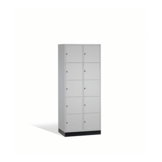 C+P Intro XL armoire de rangement, 10 compartiments, H1950xL820xP600mm Avant Corps gris clair Corps gris clair Gris clair