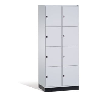 C+P Intro XL armoire de rangement, 8 compartiments, H1950xL820xP600mm Avant Corps gris clair Corps gris clair Gris clair