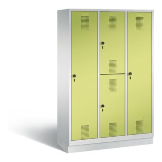 C+P Kombi-Spind Evolo, H1800xB1200xT500mm, Front Viridingrün, Korpus Lichtgrau (48620-32)