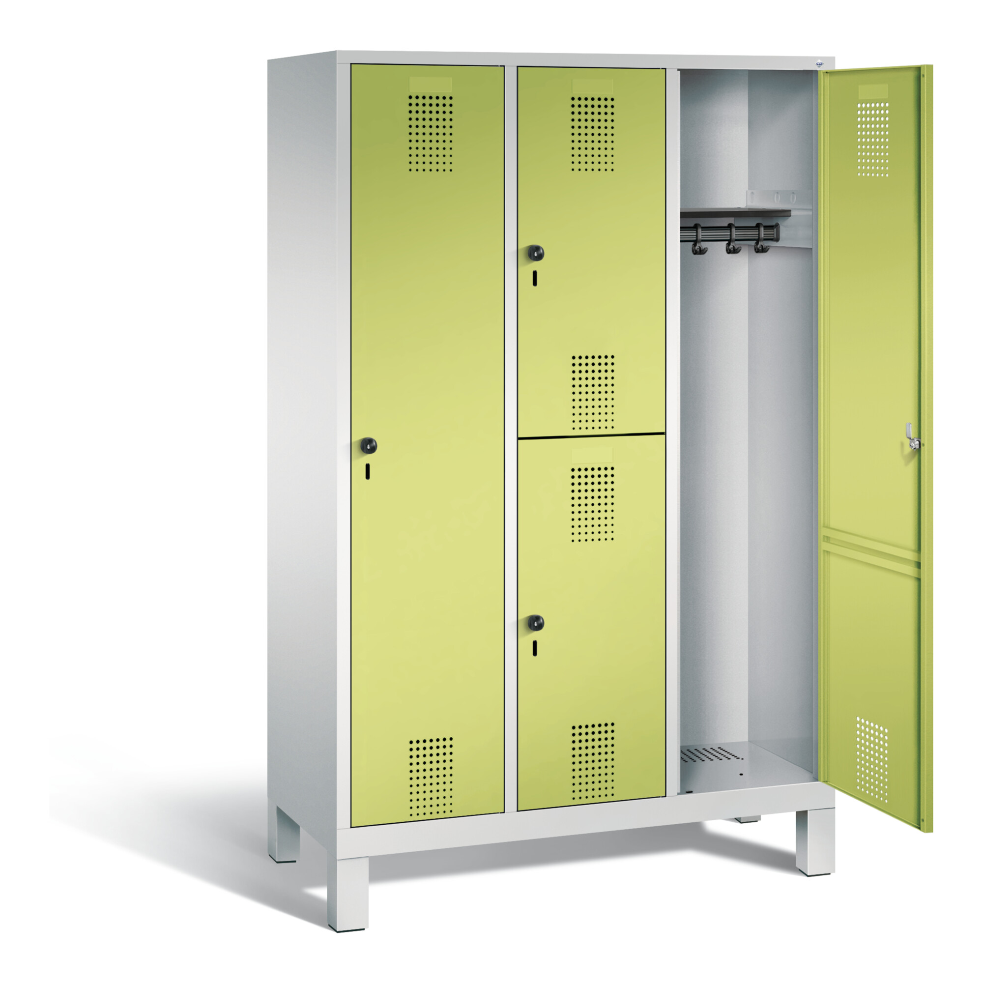 C+P Kombi-Spind Evolo, H1850xB1200xT500mm, Front Viridingrün, Korpus Lichtgrau (48610-32) ; C + P Möbelsysteme