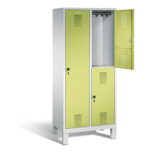 C+P Kombi-Spind Evolo, H1850xB810xT500mm, Front Viridingrün, Korpus Lichtgrau (48610-22)