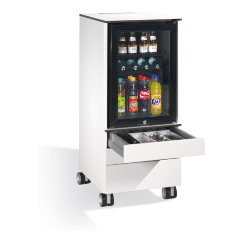 C+P Kühlschrank-Caddy Asisto für Besteck und Geschirr, H1150xB500xT600mm Front Reinweiß Korpus Reinweiß