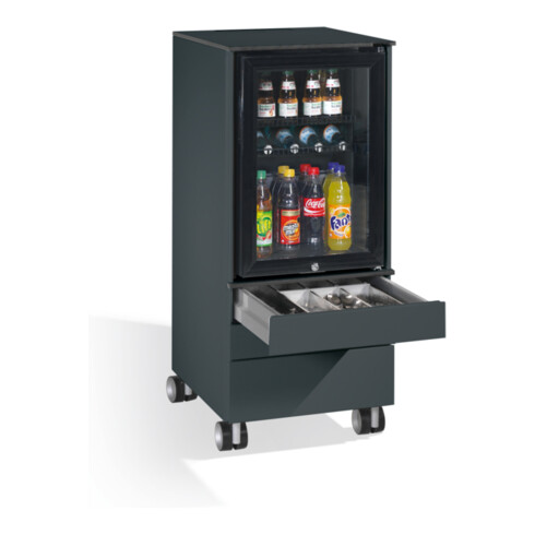 C+P Kühlschrank-Caddy Asisto für Besteck und Geschirr, H1150xB500xT600mm Schwarzgrau
