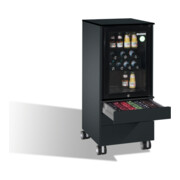 C+P Kühlschrank-Caddy Asisto für Cappuccino- und Lungo-Tassen, H1150xB500xT600mm Schwarzgrau