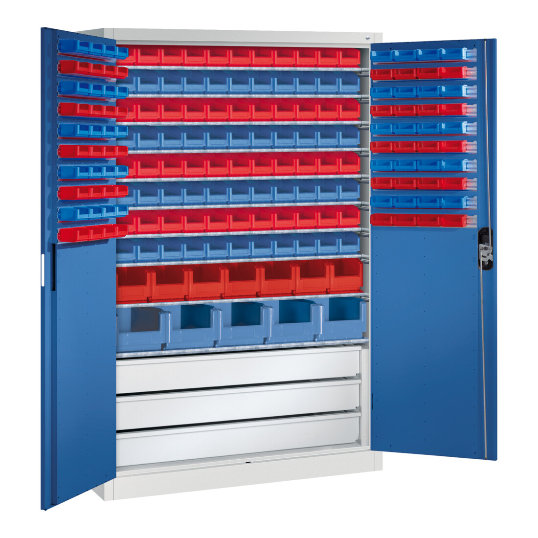 C+P Magazinschrank Acurado, 1950x1200x500mm, 7035/5010