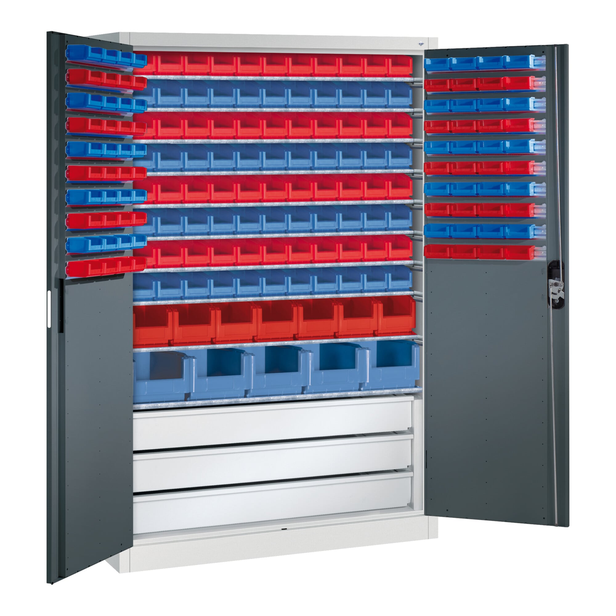 C+P Magazinschrank Acurado, 1950x1200x500mm, 7035/7016 ; C + P Möbelsysteme