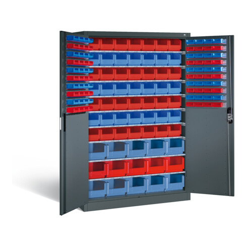 C+P Magazinschrank Acurado, H1950xB1200xT500mm, Front Anthrazitgrau, Korpus Anthrazitgrau (8931-502)