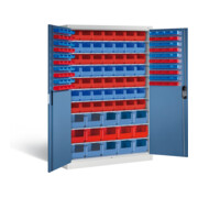 C+P Magazinschrank Acurado, H1950xB1200xT500mm, Front Fernblau, Korpus Lichtgrau (8931-502)