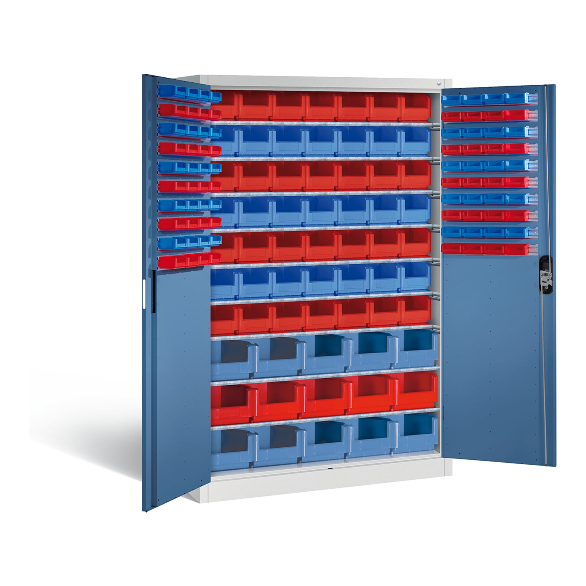 C+P Magazinschrank Acurado, H1950xB1200xT500mm, Front Fernblau, Korpus Lichtgrau (8931-502) ; C + P Möbelsysteme