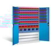 C+P Magazinschrank Acurado, H1950xB1200xT500mm, Front Lichtblau, Korpus Lichtgrau (8931-501)