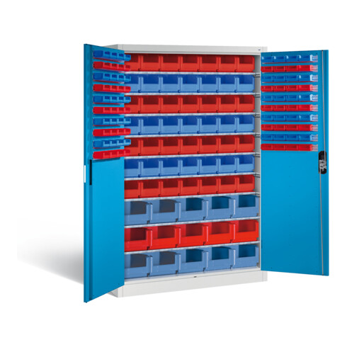 C+P Magazinschrank Acurado, H1950xB1200xT500mm, Front Lichtblau, Korpus Lichtgrau (8931-502)