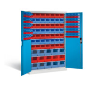 C+P Magazinschrank Acurado, H1950xB1200xT500mm, Front Lichtblau, Korpus Lichtgrau (8931-502)