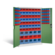 C+P Magazinschrank Acurado, H1950xB1200xT500mm, Front Resedagrün, Korpus Lichtgrau (8931-502)