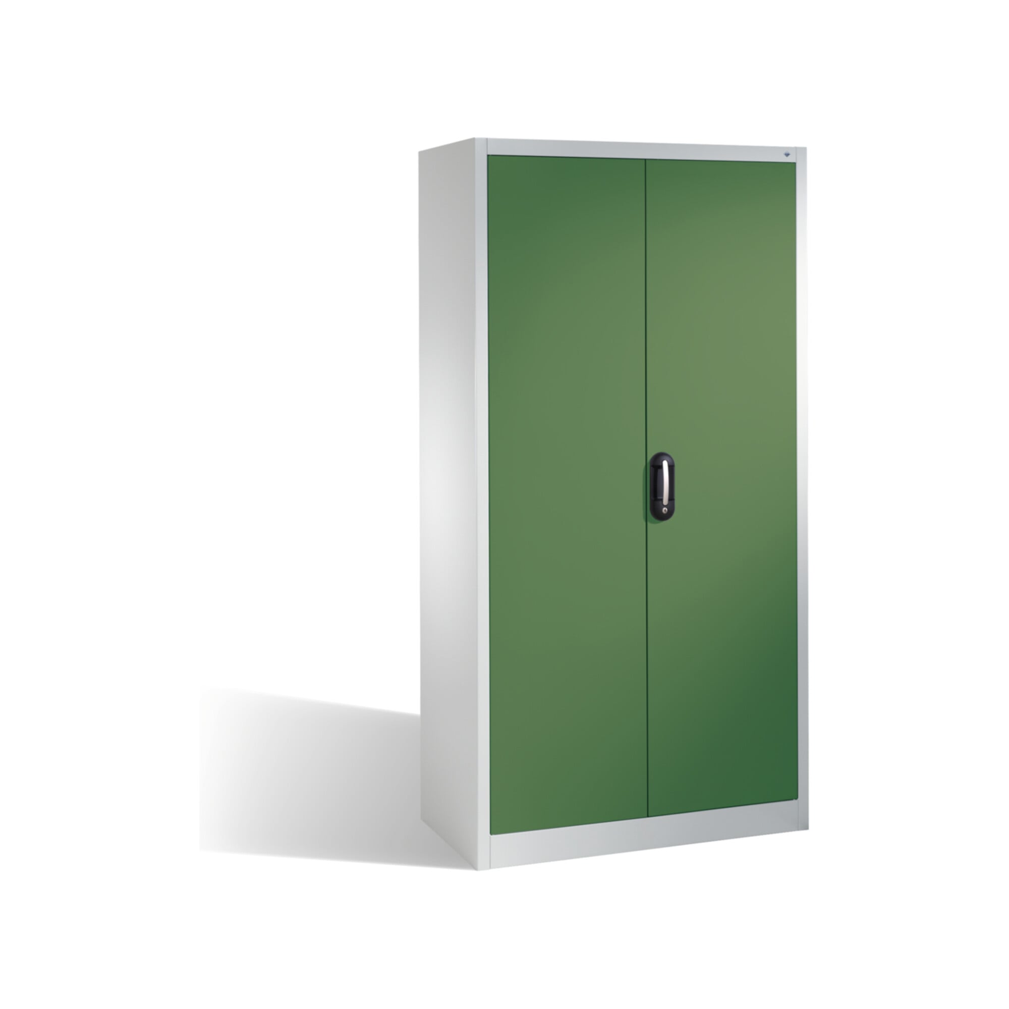 C+P Magazinschrank mit 4 Böden zur Aufnahme von Sichtlagerkästen, H1980xB1000xT420mm Front Resedagrün Korpus Lichtgrau ; C + P Möbelsysteme