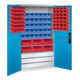 C+P Magazinschrank mit 97 Sichtlagerkästen und 3 Schubladen, H1950xB1100xT535mm Front Lichtblau Korpus Lichtgrau