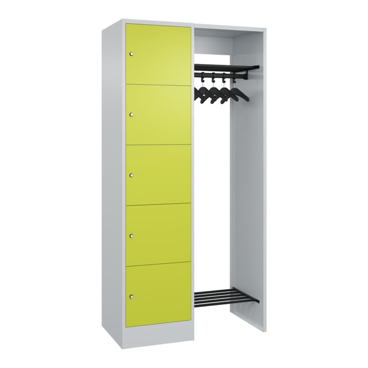 C+P Offene Garderobe Serie 8070 5 Fächer Sockel 1950 x 960 x 480 mm