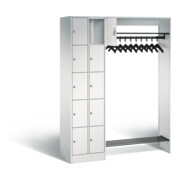 C+P Offene Garderobe Serie 8070, H1950xB1410xT480mm, Front Lichtgrau, Korpus Lichtgrau (80720-00)