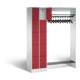 C+P Offene Garderobe Serie 8070, H1950xB1410xT480mm, Front Rubinrot, Korpus Lichtgrau (80720-00)-1