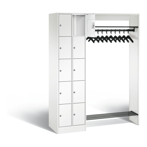 C+P Offene Garderobe Serie 8070, H1950xB1410xT480mm, Front Verkehrsweiß, Korpus Verkehrsweiß (80720-00)