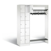 C+P Offene Garderobe Serie 8070, H1950xB1410xT480mm, Front Verkehrsweiß, Korpus Verkehrsweiß (80720-00)