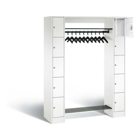 C+P Offene Garderobe Serie 8070, H1950xB1430xT480mm, Front Verkehrsweiß, Korpus Verkehrsweiß (80710-00)