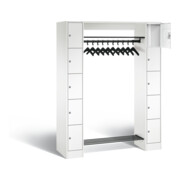 C+P Offene Garderobe Serie 8070, H1950xB1430xT480mm, Front Verkehrsweiß, Korpus Verkehrsweiß (80710-00)