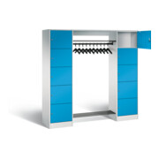 C+P Offene Garderobe Serie 8070, H1950xB1870xT480mm, Front Lichtblau, Korpus Lichtgrau (82710-00)