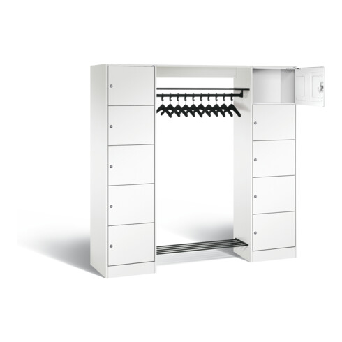 C+P Offene Garderobe Serie 8070, H1950xB1870xT480mm, Front Verkehrsweiß, Korpus Verkehrsweiß (82710-00)