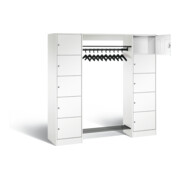 C+P Offene Garderobe Serie 8070, H1950xB1870xT480mm, Front Verkehrsweiß, Korpus Verkehrsweiß (82710-00)