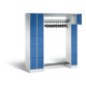 C+P Offene Garderobe Serie 8070, H1950xB2100xT480mm, Front Enzianblau, Korpus Lichtgrau (80730-00)-1