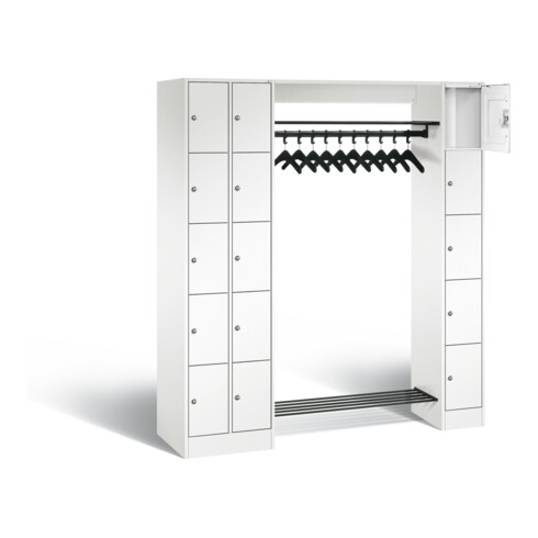 C+P Offene Garderobe Serie 8070, H1950xB2100xT480mm, Front Verkehrsweiß, Korpus Verkehrsweiß (80730-00)