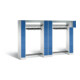 C+P Offene Garderobe Serie 8070, H1950xB2840xT480mm, Front Enzianblau, Korpus Lichtgrau (80730-20)-1