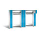 C+P Offene Garderobe Serie 8070, H1950xB2840xT480mm, Front Lichtblau, Korpus Lichtgrau (80730-20)-1