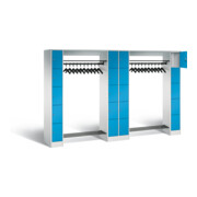 C+P Offene Garderobe Serie 8070, H1950xB2840xT480mm, Front Lichtblau, Korpus Lichtgrau (80730-20)