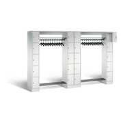 C+P Offene Garderobe Serie 8070, H1950xB2840xT480mm, Front Lichtgrau, Korpus Lichtgrau (80730-20)