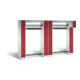 C+P Offene Garderobe Serie 8070, H1950xB2840xT480mm, Front Rubinrot, Korpus Lichtgrau (80730-20)-1
