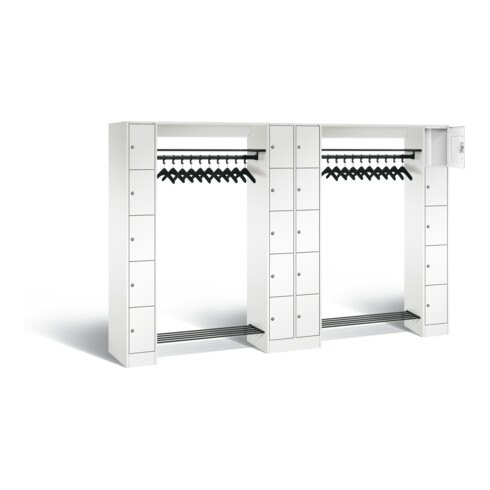 C+P Offene Garderobe Serie 8070, H1950xB2840xT480mm, Front Verkehrsweiß, Korpus Verkehrsweiß (80730-20)
