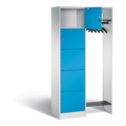 C+P Offene Garderobe Serie 8070, H1950xB960xT480mm, Front Lichtblau, Korpus Lichtgrau (82700-00)