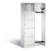 C+P Offene Garderobe Serie 8070, H1950xB960xT480mm, Front Lichtgrau, Korpus Lichtgrau (82700-00)