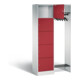 C+P Offene Garderobe Serie 8070, H1950xB960xT480mm, Front Rubinrot, Korpus Lichtgrau (82700-00)-1