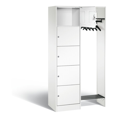 C+P Offene Garderobe Serie 8070, H1950xB960xT480mm, Front Verkehrsweiß, Korpus Verkehrsweiß (82700-00)