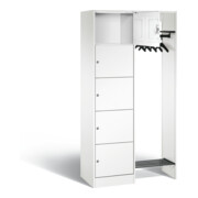 C+P Offene Garderobe Serie 8070, H1950xB960xT480mm, Front Verkehrsweiß, Korpus Verkehrsweiß (82700-00)